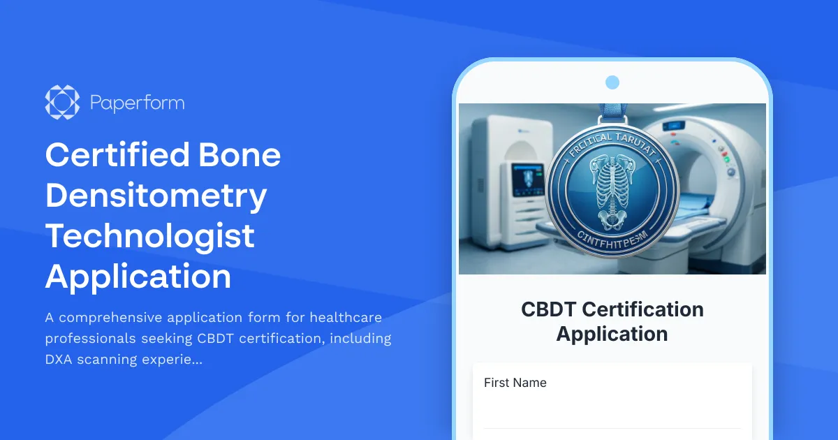 Certified Bone Densitometry Technologist Application