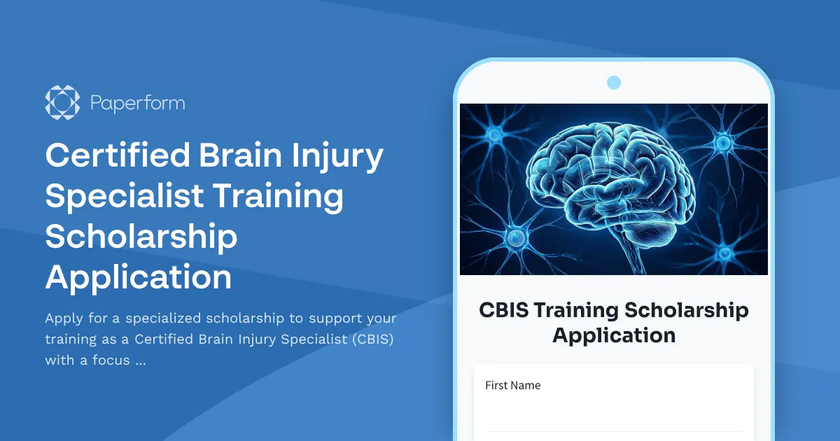 Certified Brain Injury Specialist Training Scholarship Application
