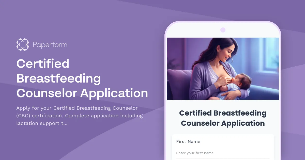 Certified Breastfeeding Counselor Application