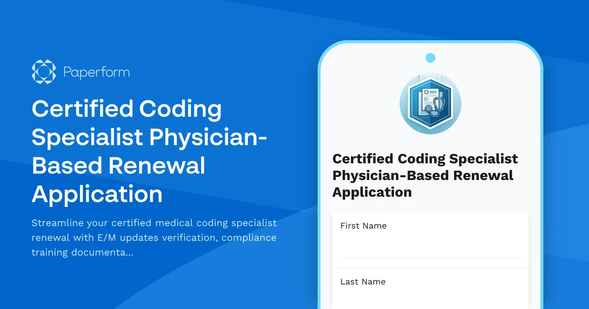 Certified Coding Specialist Physician-Based Renewal Application
