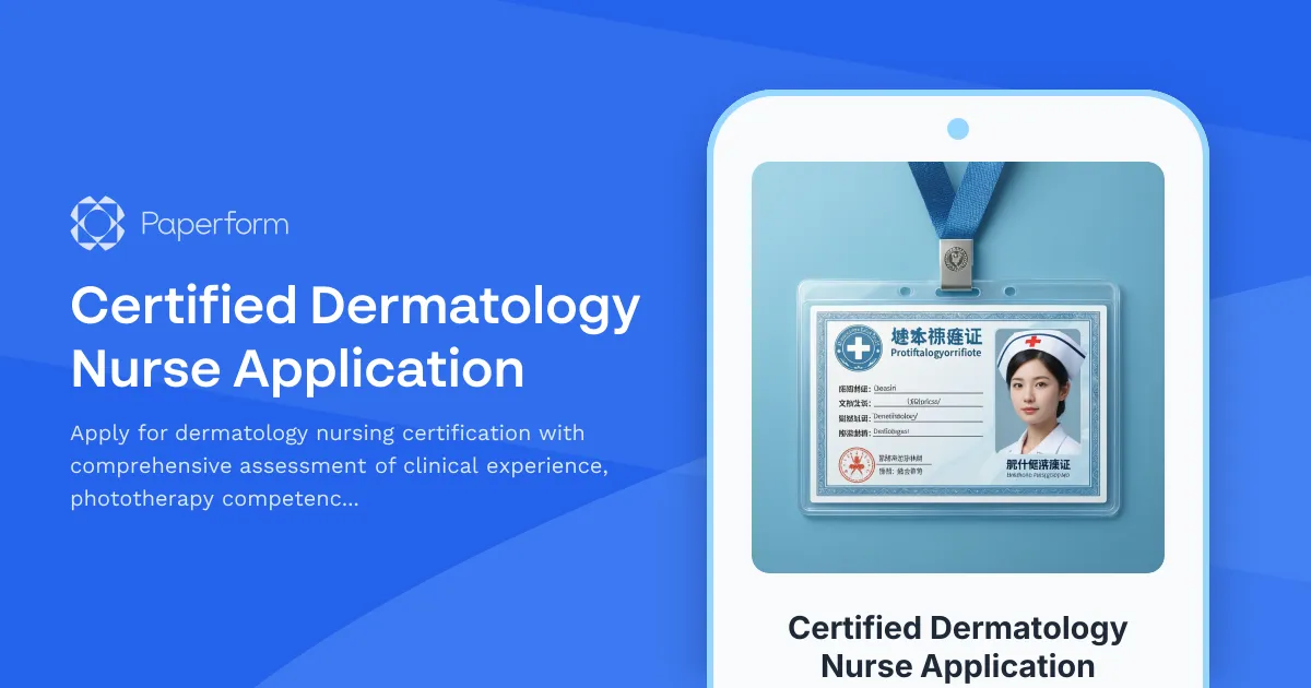 Certified Dermatology Nurse Application