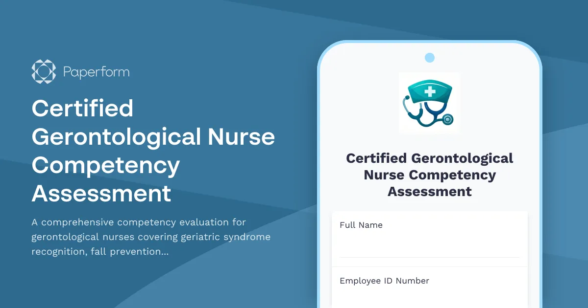 Certified Gerontological Nurse Competency Assessment