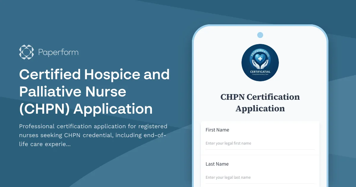 Certified Hospice and Palliative Nurse (CHPN) Application