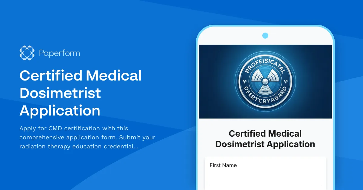 Certified Medical Dosimetrist Application