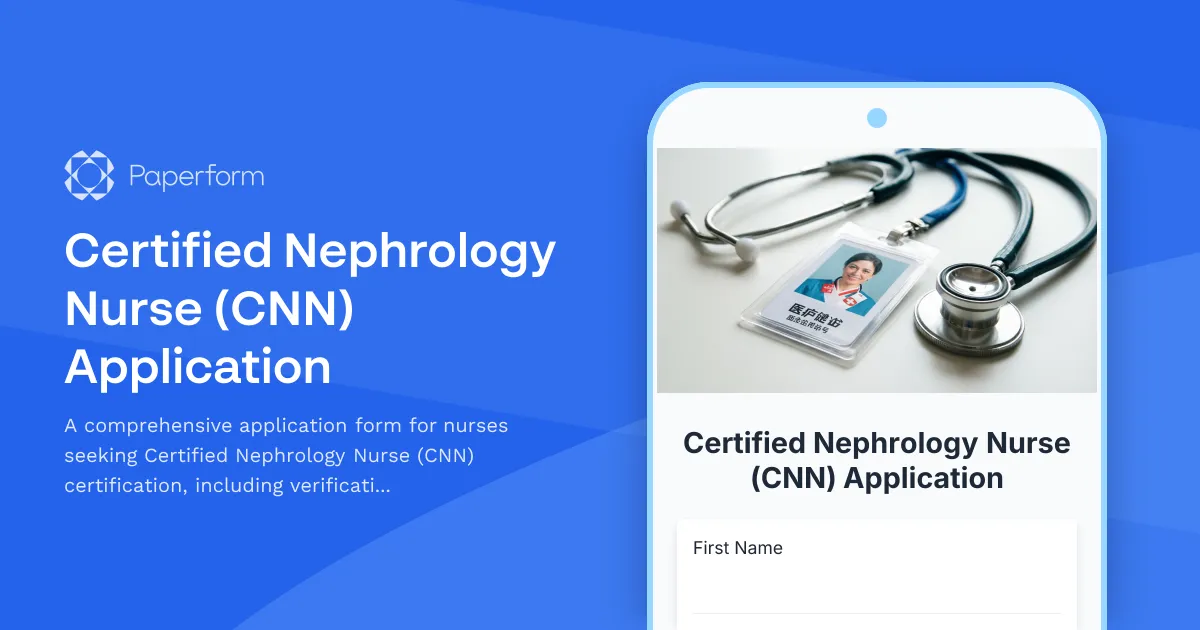 Certified Nephrology Nurse (CNN) Application