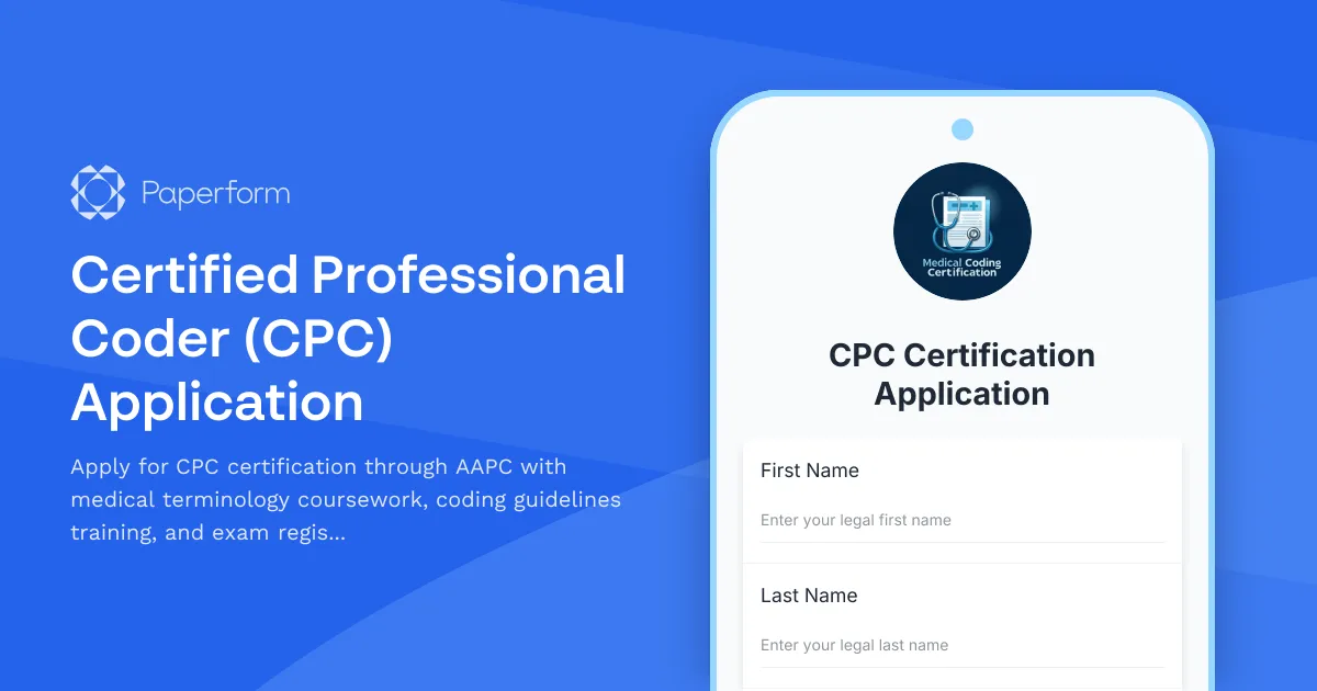 Certified Professional Coder (CPC) Application