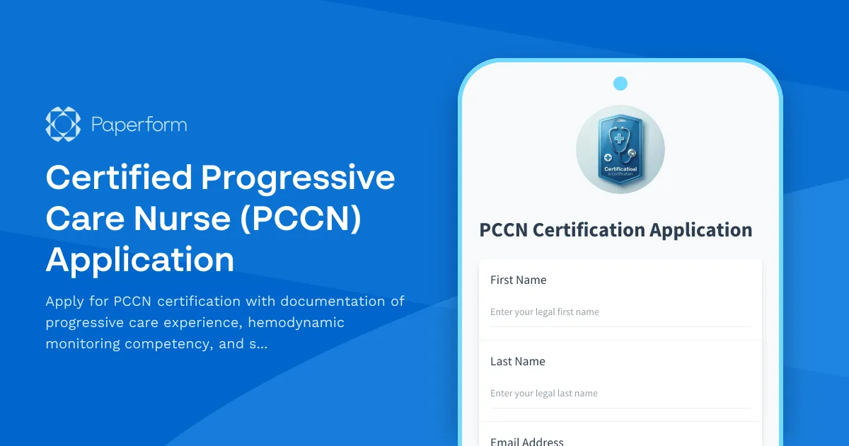 Certified Progressive Care Nurse (PCCN) Application