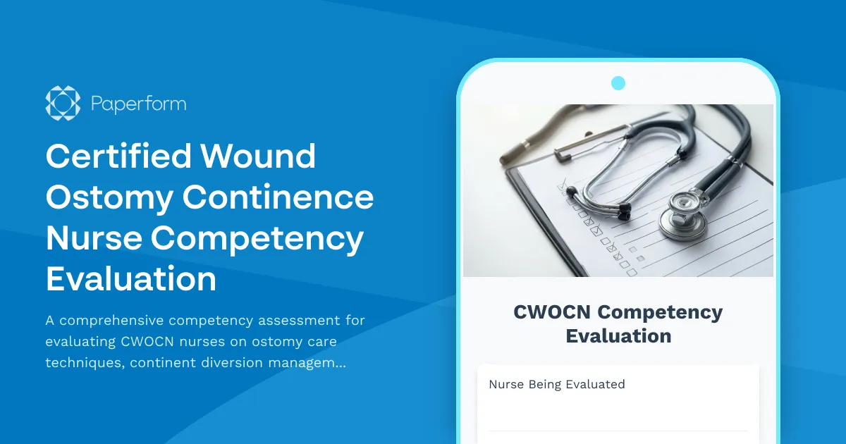 Certified Wound Ostomy Continence Nurse Competency Evaluation