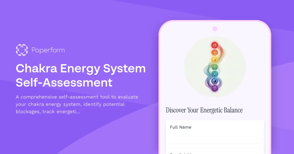 Chakra Energy System Self-Assessment