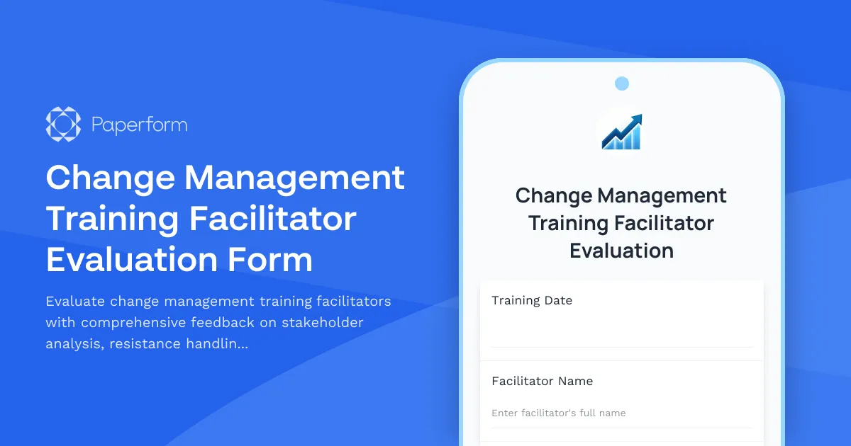Change Management Training Facilitator Evaluation Form
