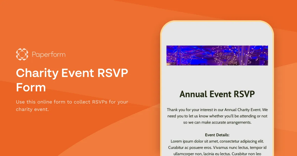 Charity Event RSVP Form