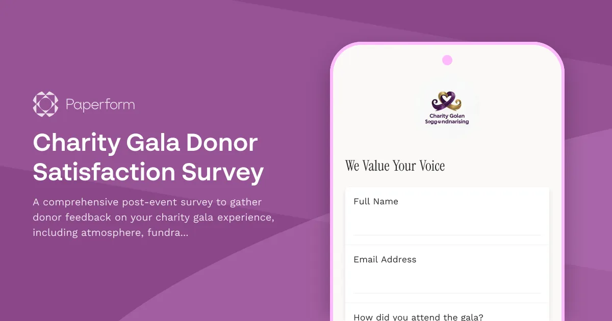 Charity Gala Donor Satisfaction Survey