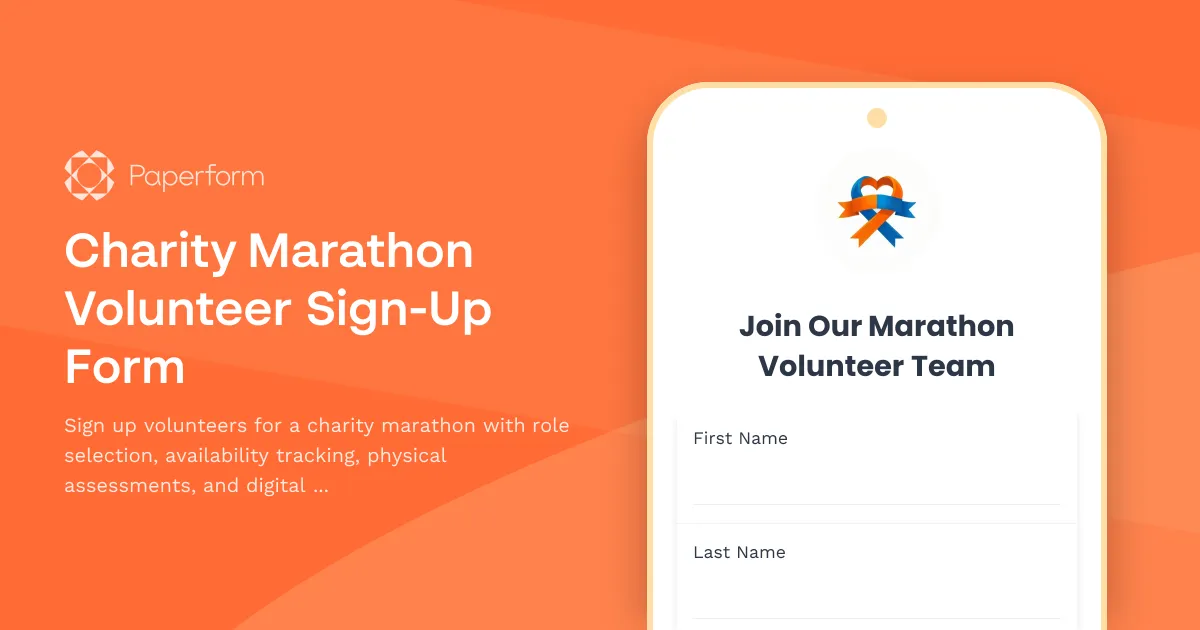 Charity Marathon Volunteer Sign-Up Form