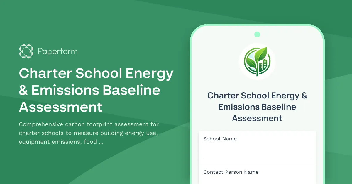 Charter School Energy & Emissions Baseline Assessment