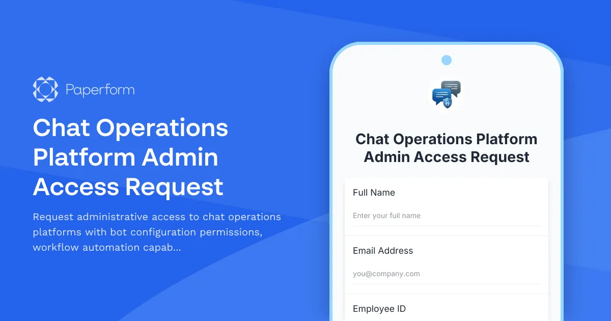Chat Operations Platform Admin Access Request