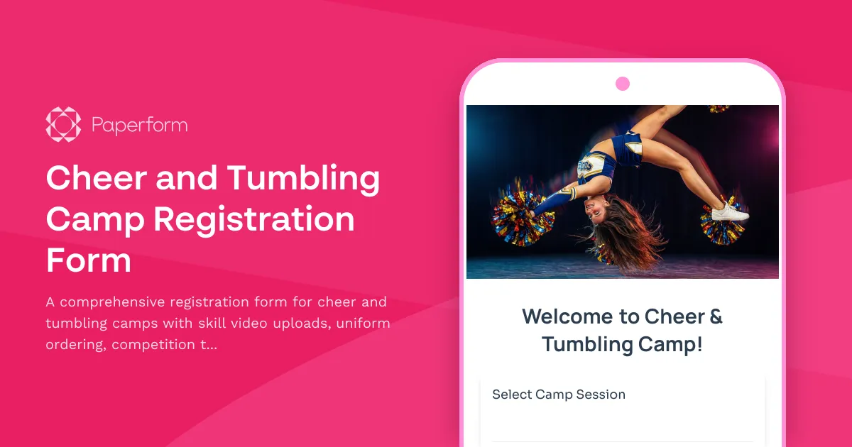 Cheer and Tumbling Camp Registration Form