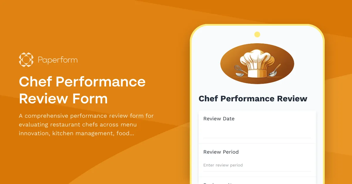 Chef Performance Review Form