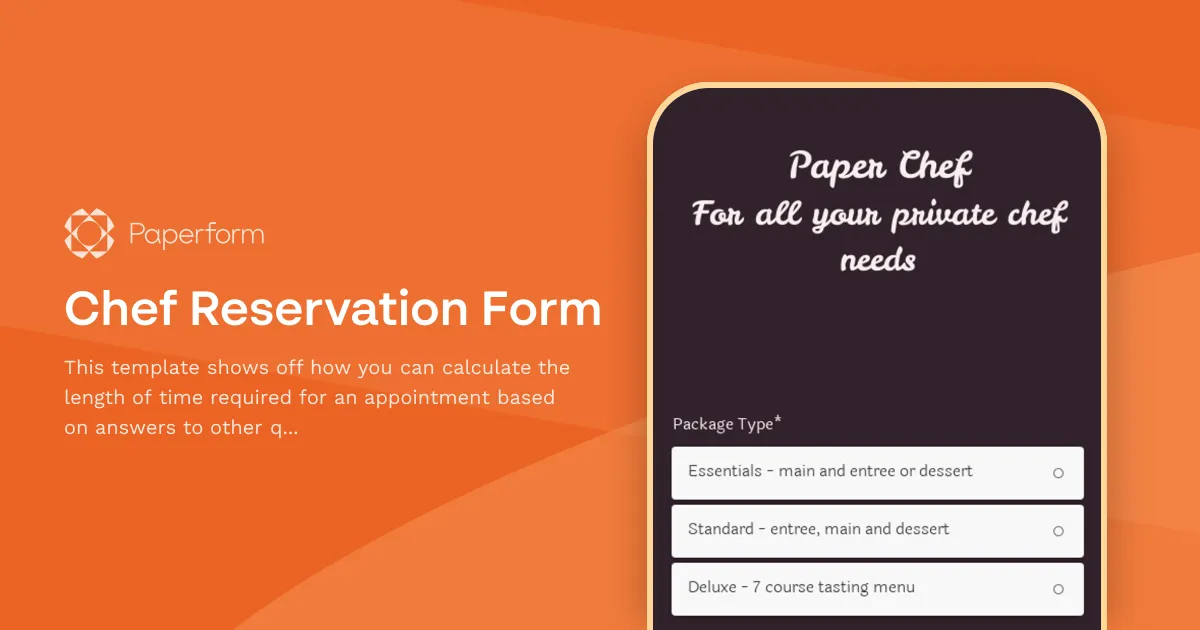 Chef Reservation Form