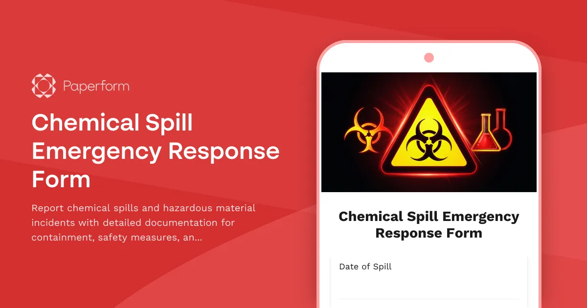 Chemical Spill Emergency Response Form