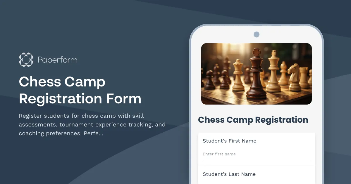 Chess Camp Registration Form