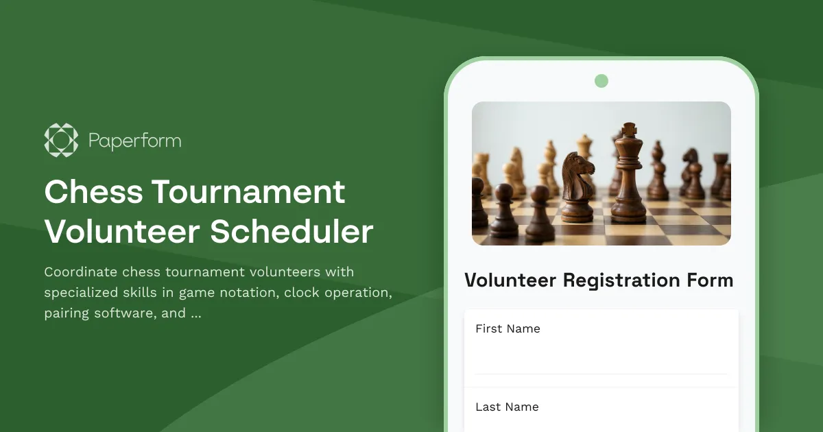 Chess Tournament Volunteer Scheduler