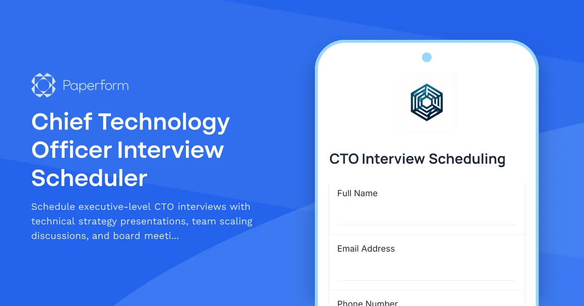Chief Technology Officer Interview Scheduler