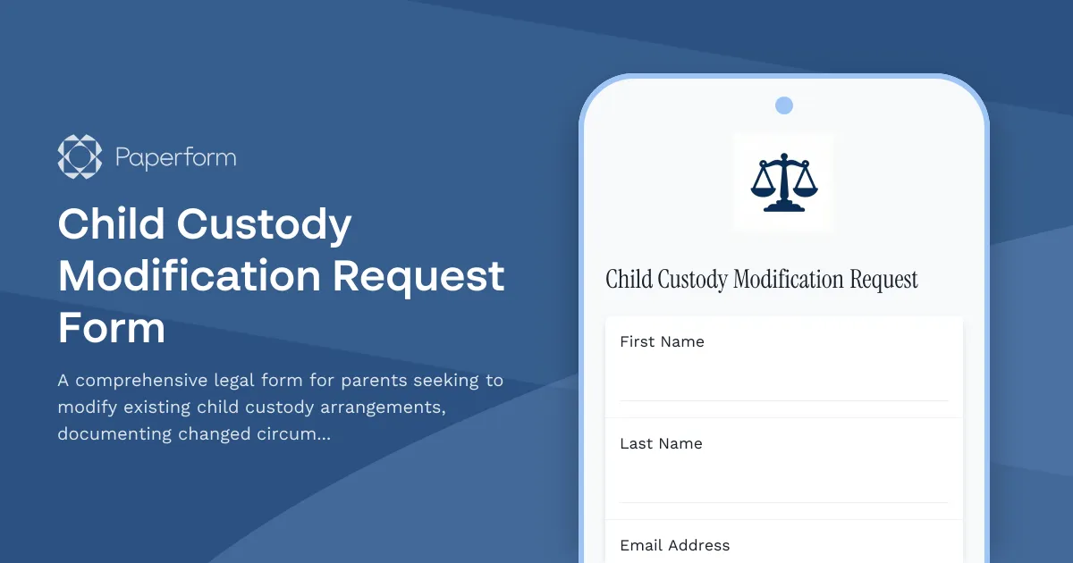 Child Custody Modification Request Form