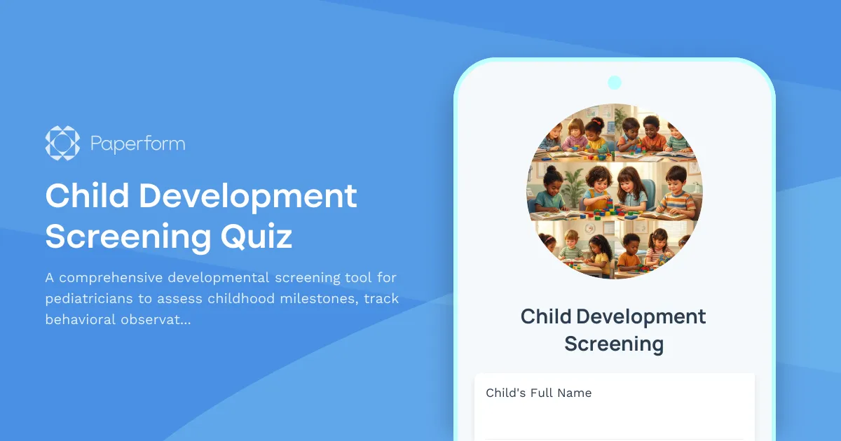 Child Development Screening Quiz
