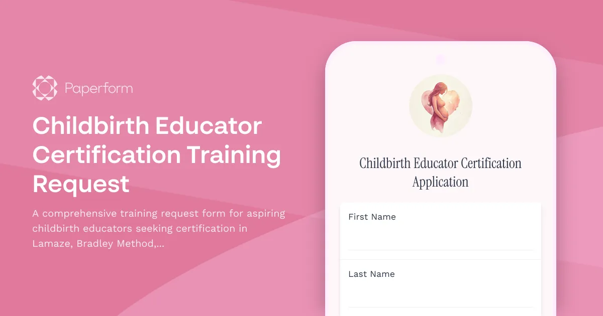 Childbirth Educator Certification Training Request