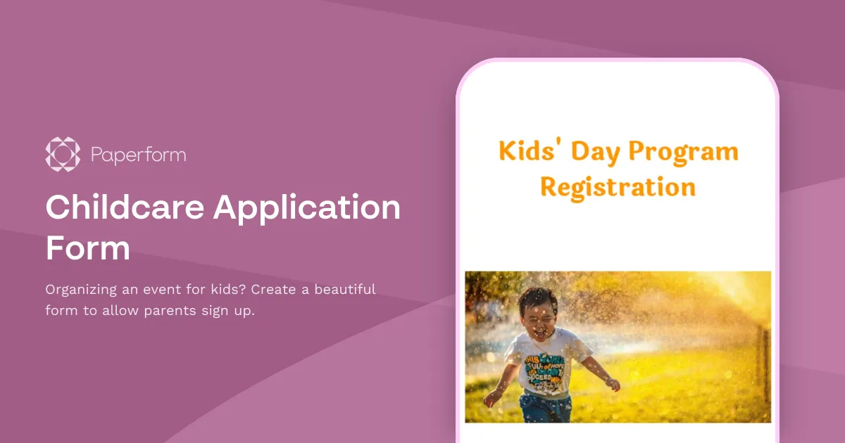 Childcare Application Form