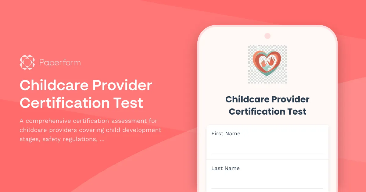 Childcare Provider Certification Test
