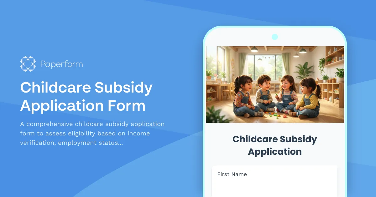 Childcare Subsidy Application Form