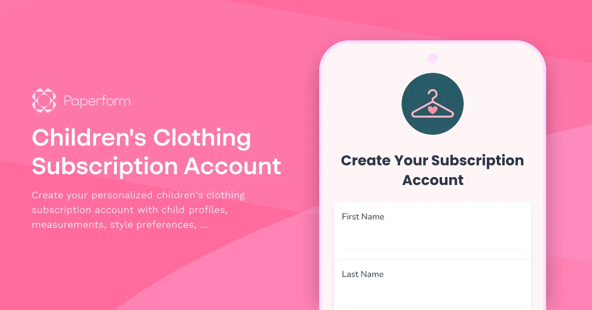 Children's Clothing Subscription Account