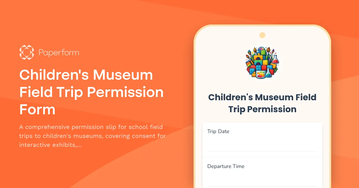 Children's Museum Field Trip Permission Form