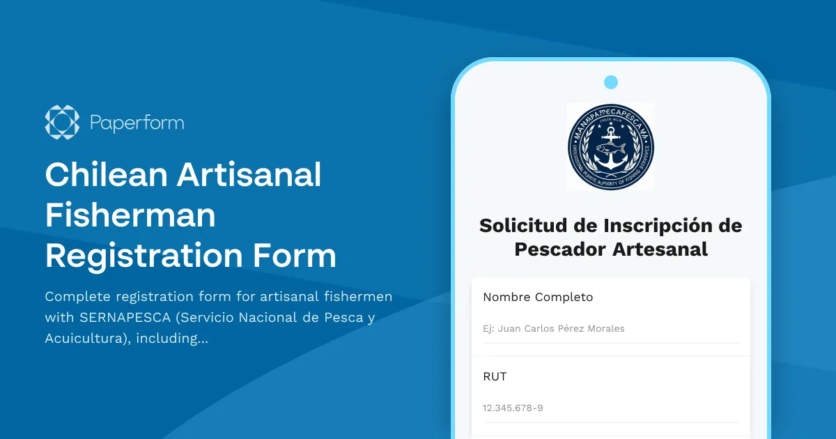 Chilean Artisanal Fisherman Registration Form