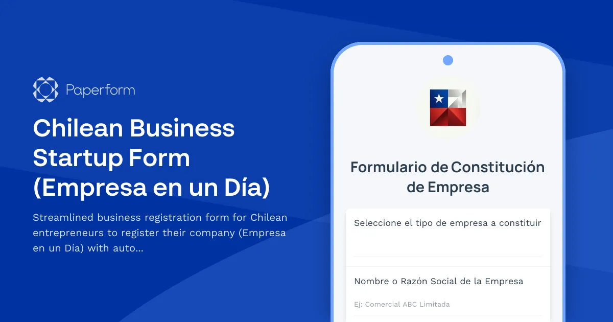 Chilean Business Startup Form (Empresa en un Día)