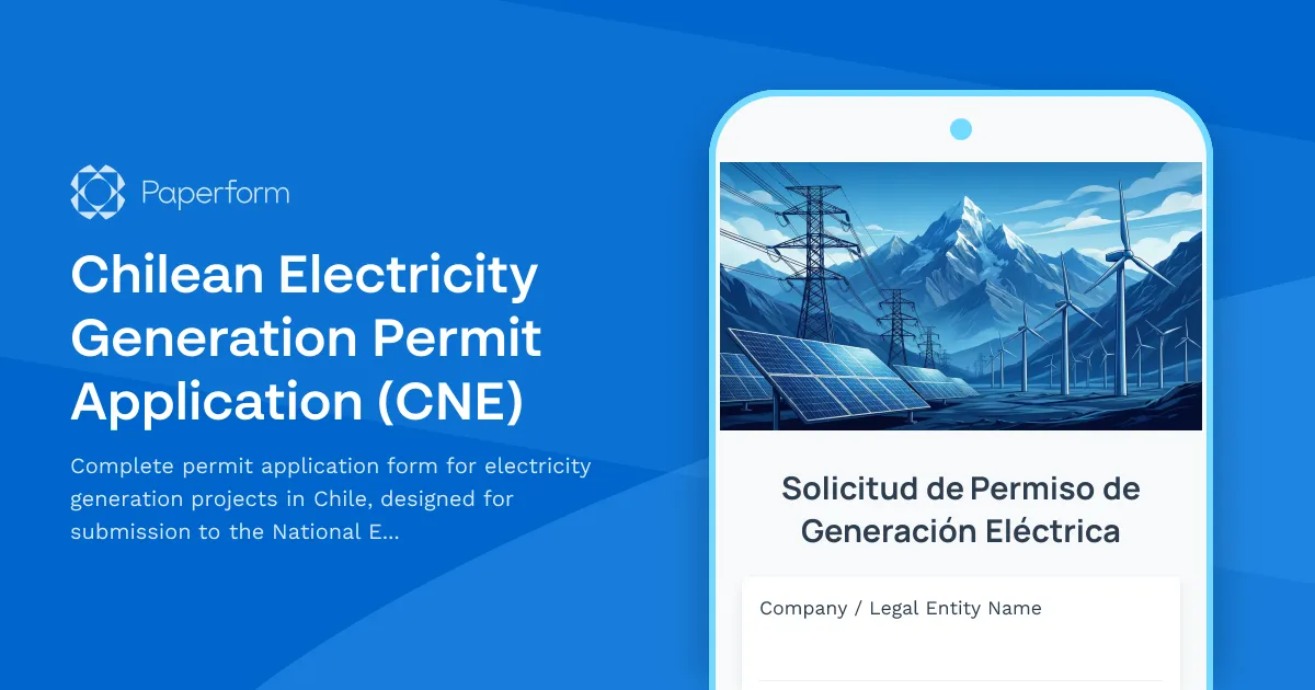 Chilean Electricity Generation Permit Application (CNE)
