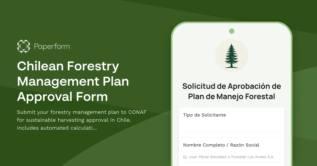 Chilean Forestry Management Plan Approval Form