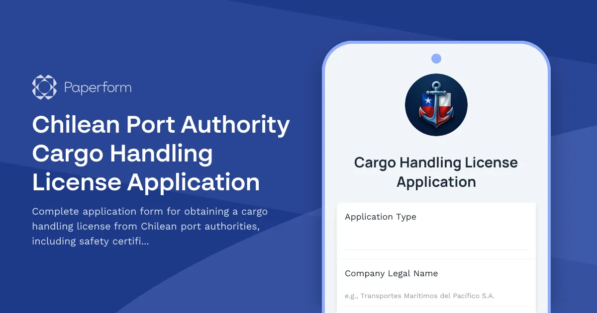 Chilean Port Authority Cargo Handling License Application