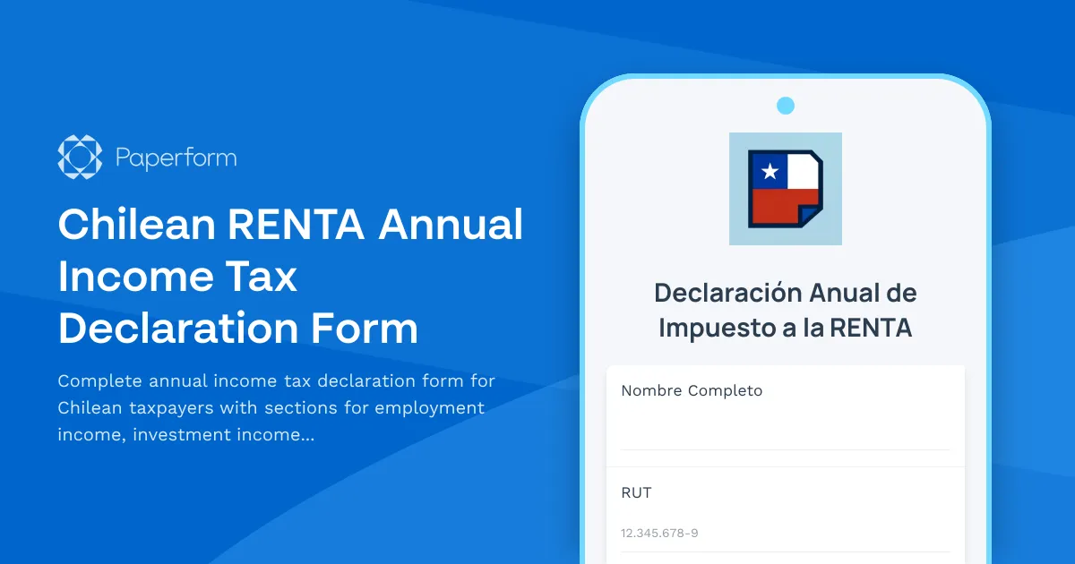 Chilean RENTA Annual Income Tax Declaration Form