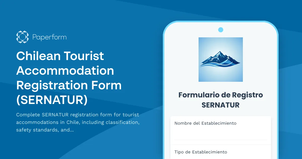 Chilean Tourist Accommodation Registration Form (SERNATUR)