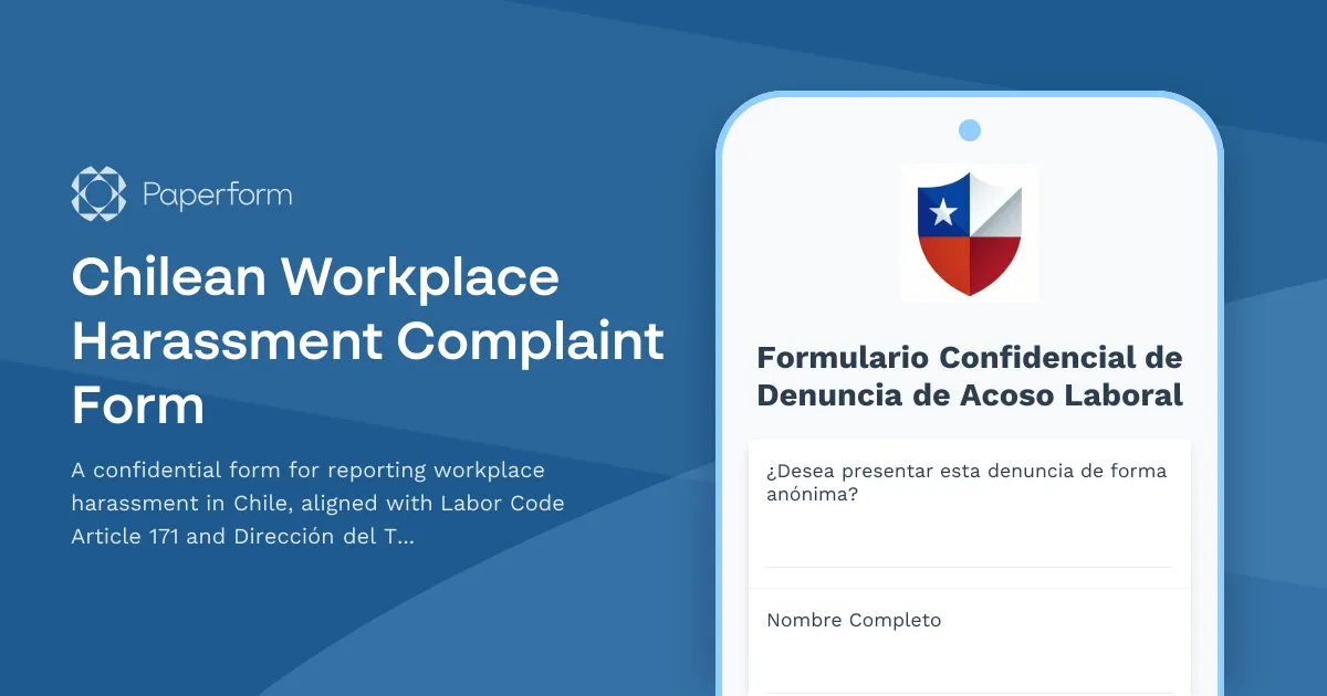 Chilean Workplace Harassment Complaint Form