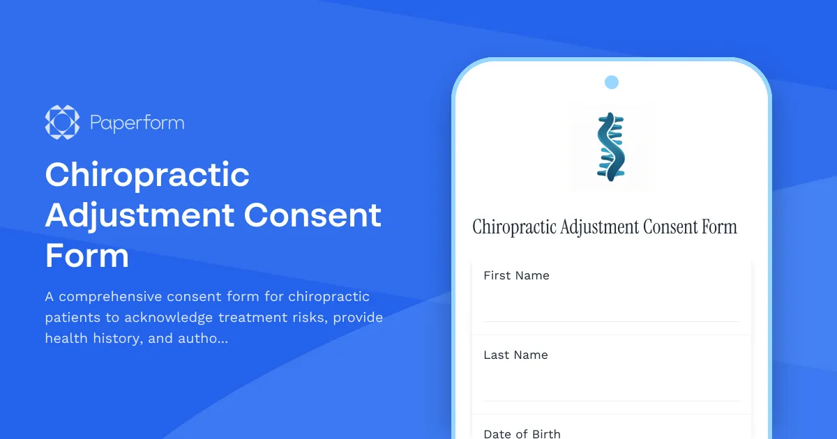 Chiropractic Adjustment Consent Form
