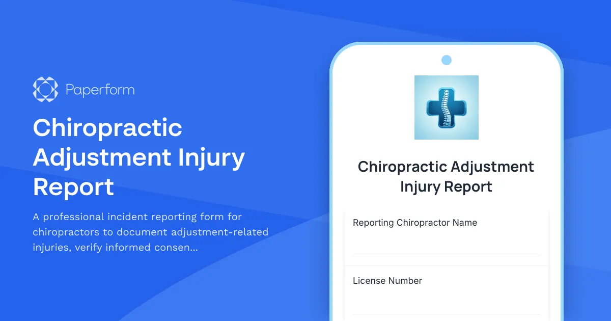 Chiropractic Adjustment Injury Report