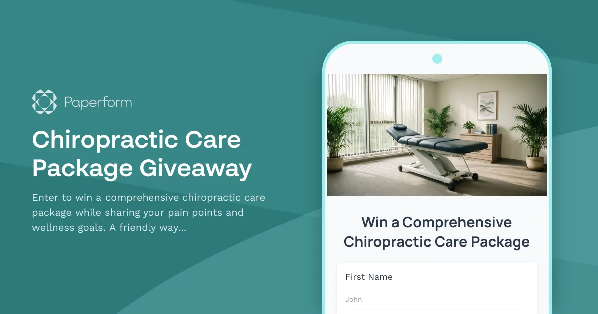Chiropractic Care Package Giveaway