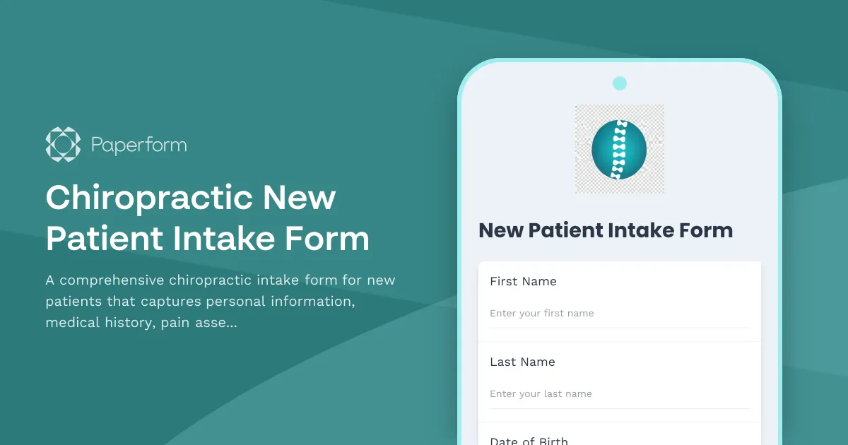 Chiropractic New Patient Intake Form