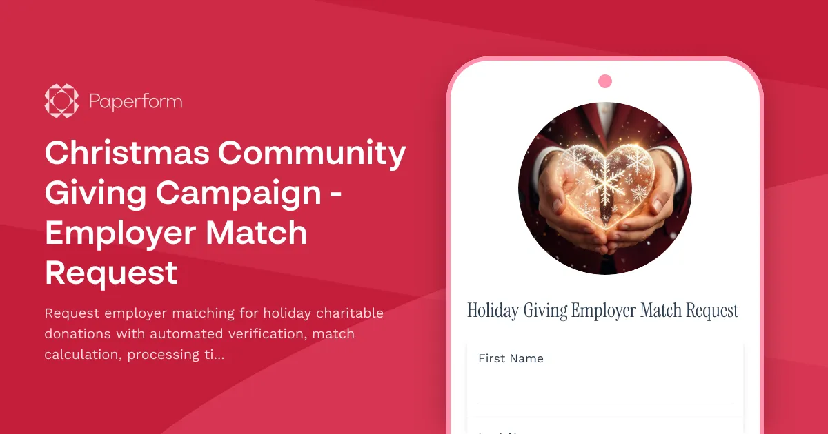 Christmas Community Giving Campaign - Employer Match Request