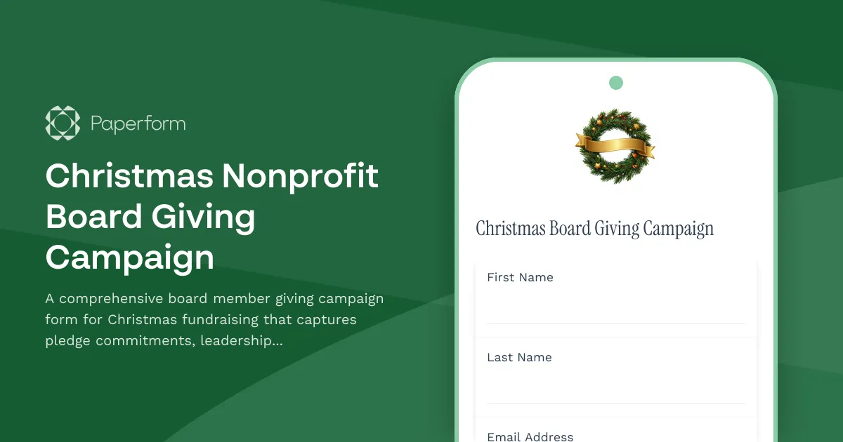 Christmas Nonprofit Board Giving Campaign