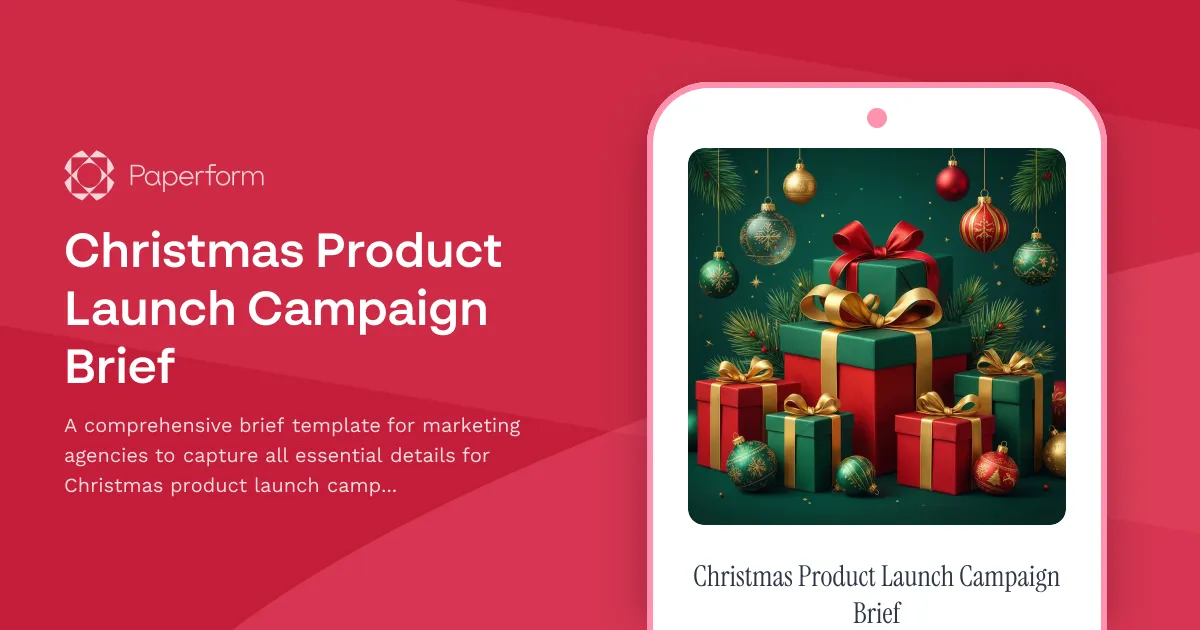 Christmas Product Launch Campaign Brief