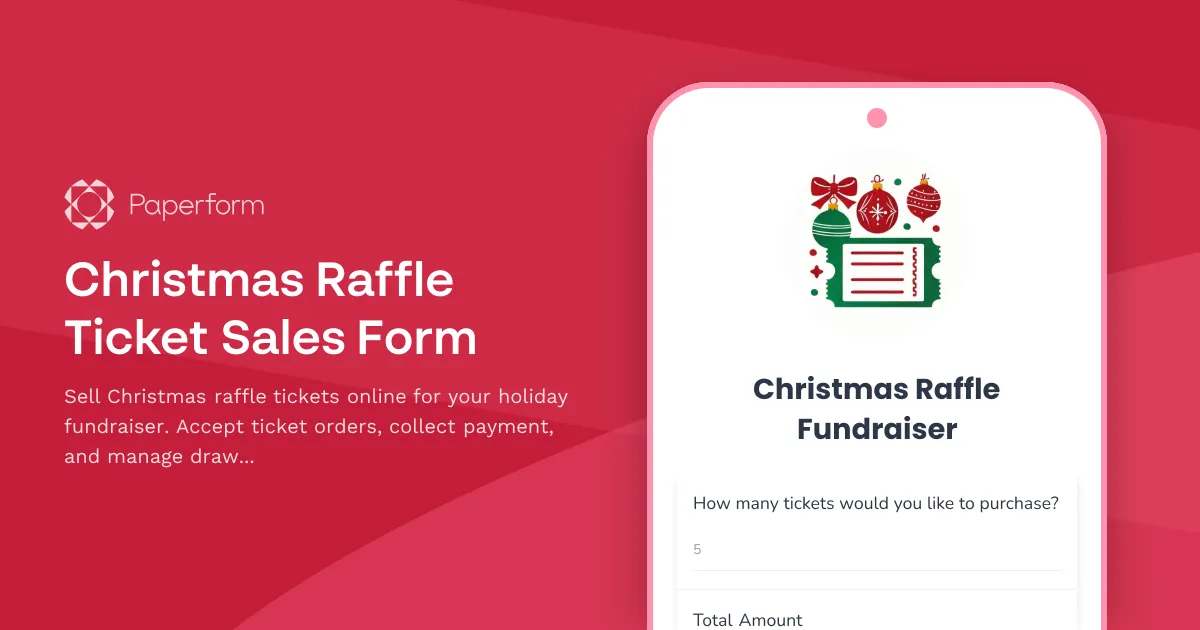 Christmas Raffle Ticket Sales Form